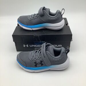 Under Armour UA BPS Assert 10 AC Gray Blue Toddler Kids Sneakers Shoes‎ Size 12K